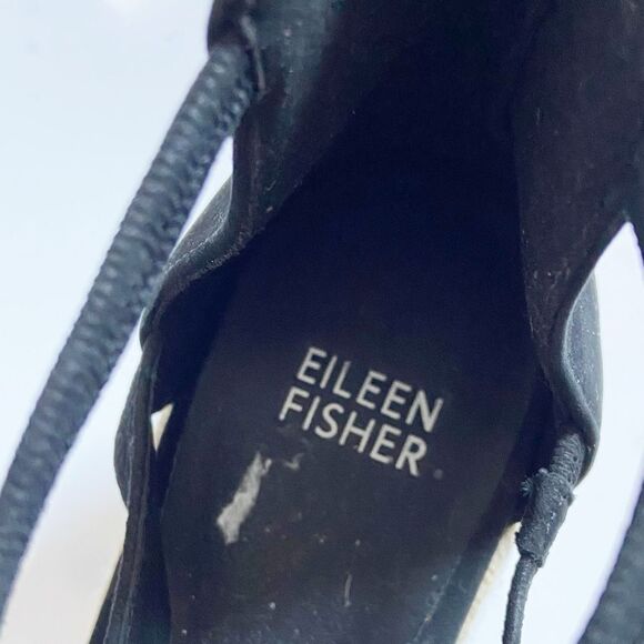 Eileen Fisher Wanda Tumbled Nubuck Espadrille Wedge Sandals size 8.5 - Picture 4 of 9